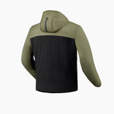 Felpa con cappuccio Andon, un capo in poliestere elasticizzato. Colore Nero-Verde. Di REV'IT!.